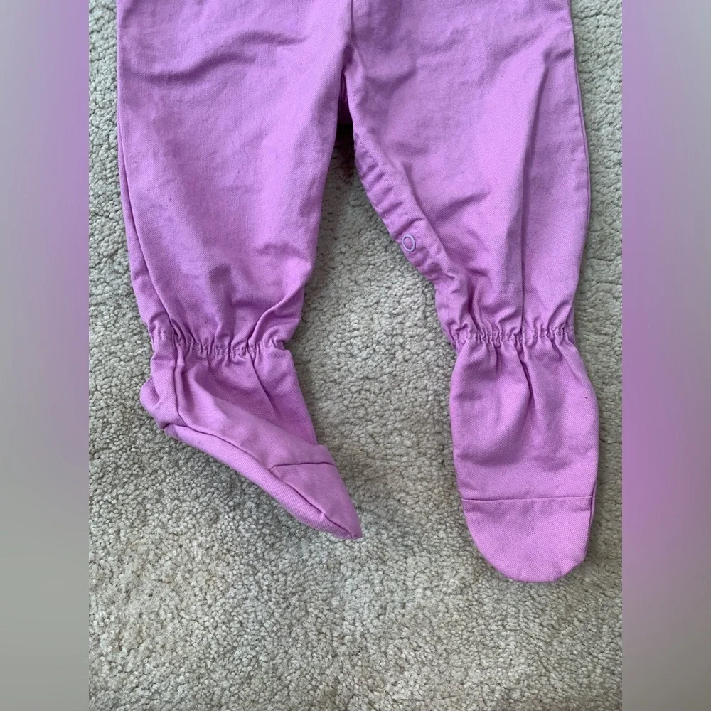 Vintage Oshkosh Size 6-9 Months Lavender Purple Footie Overalls